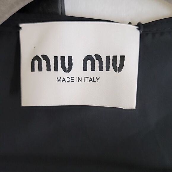 Miu Miu Technical Fabric Black  Sleeveless Vest/Dress with Gold Zipper Detail. - Picture 5 of 16